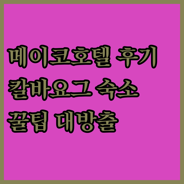 메이코 호텔 칼바요그 후기.. 14시