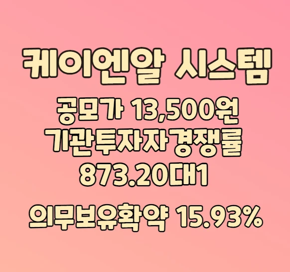 케이엔알시스템 공모주 수요예측결과 발표