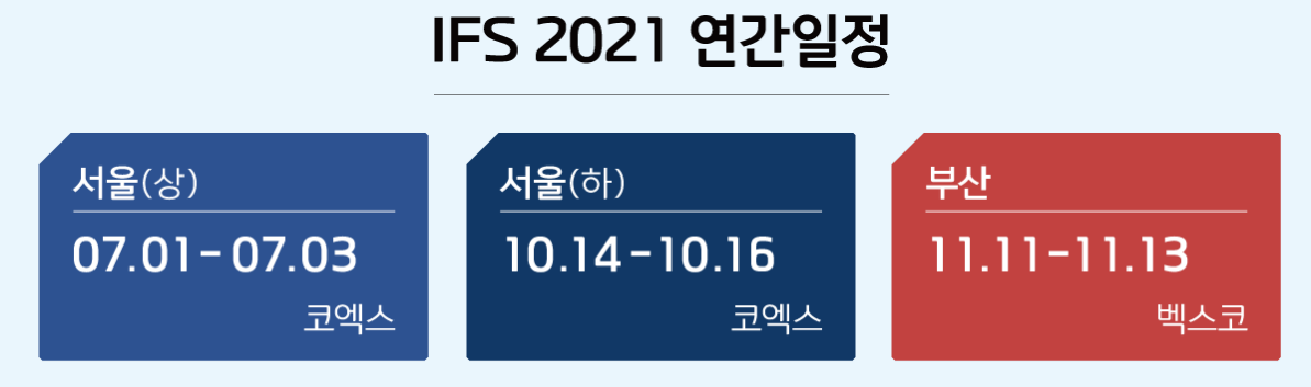 IFS 2021 연간일정 / 출처 : IFS 프랜차이즈 창업박람회 홈페이지