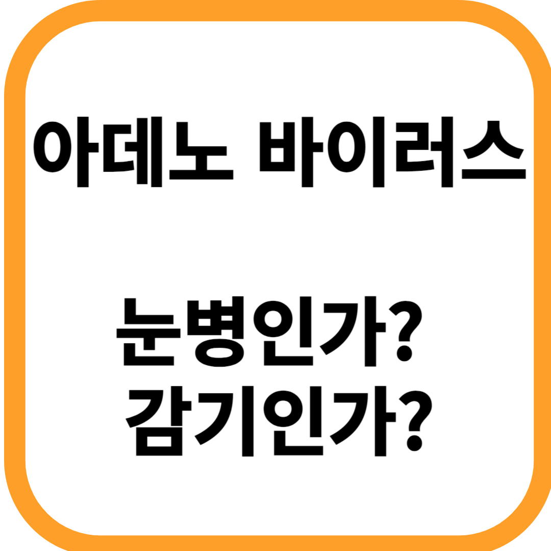  눈병? 감기? 아데노 바이러스