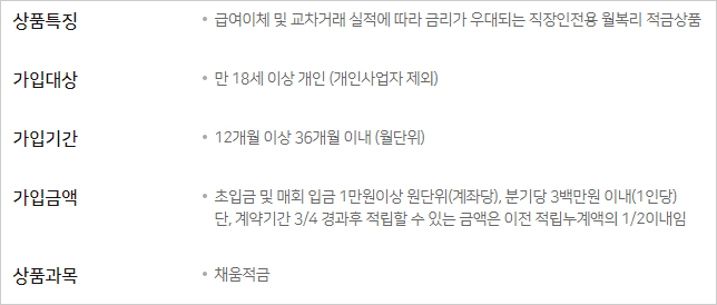 NH농협은행 NH직장인월복리적금 상품정보, 예상이자