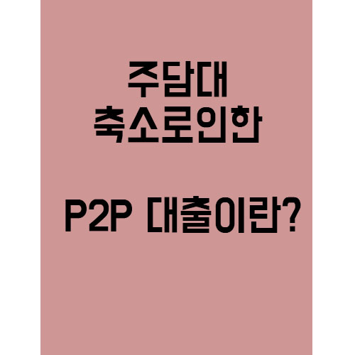  정부의 강한 대출규제, 그 속의 P2P 대출이란?