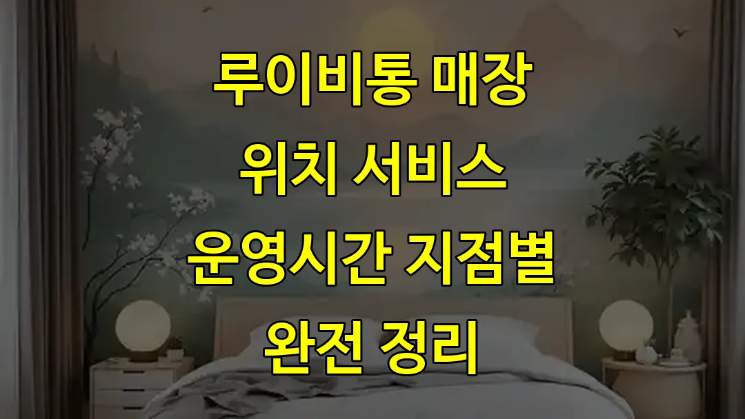 루이비통 매장 위치 서비스 운영시간 지점별 완전 정리