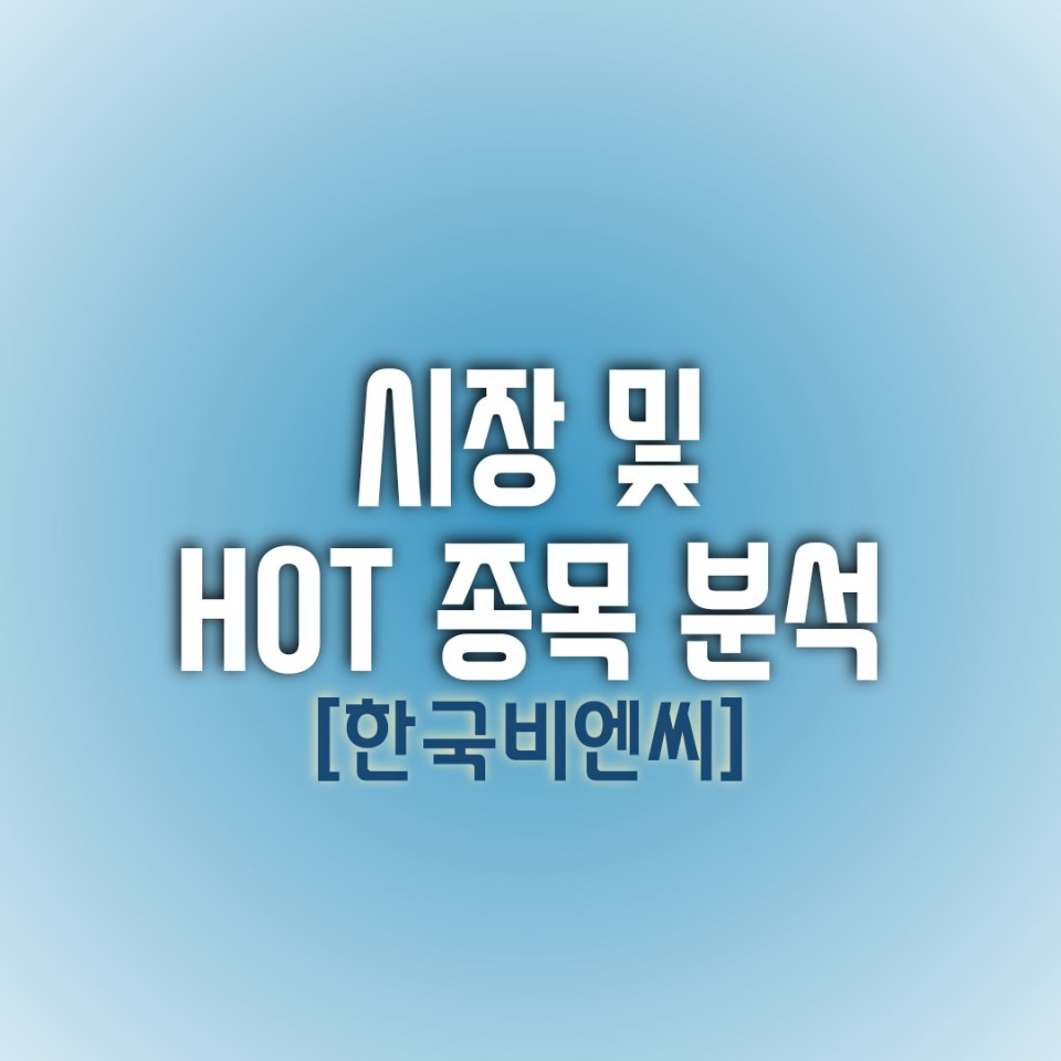  금일(12/29) 시장 및 HOT 종목 분석(한국비엔씨)