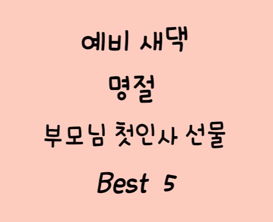  예비 새댁 부모님 첫인사 선물 Best 10