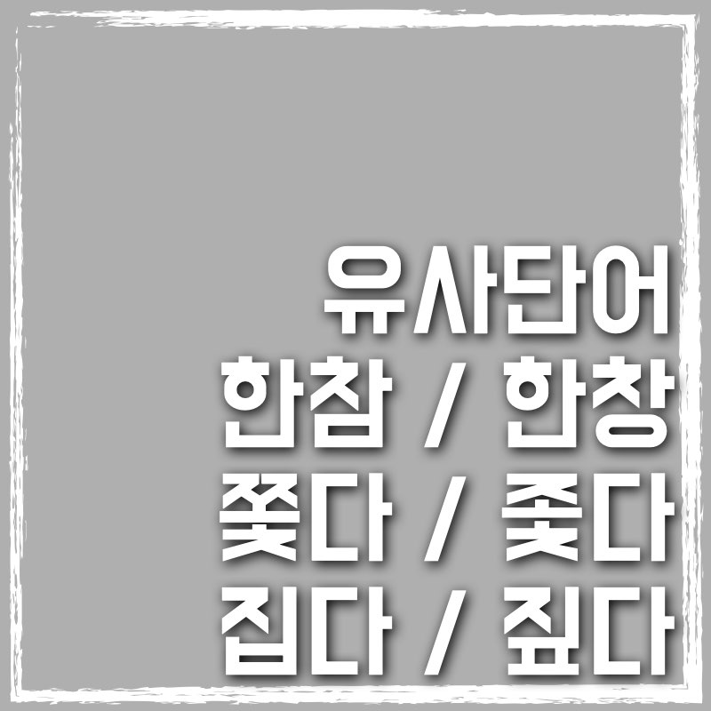 유사 단어 정리 1탄
