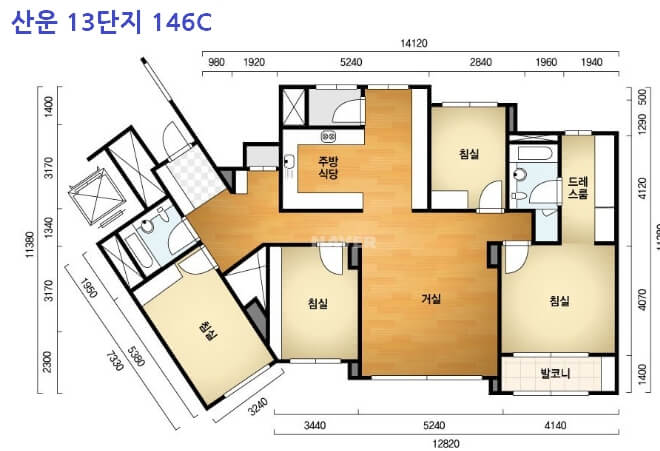 판교-산운마을-13단지-115타입-146C-평면도