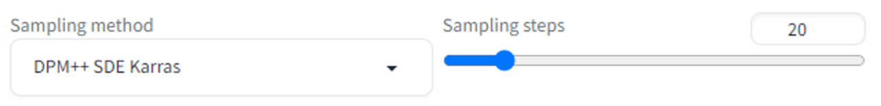 sampling method 설정 화면