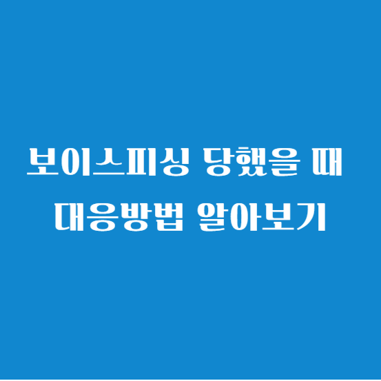 보이스피싱 당했을 때 대응방법 알아보기