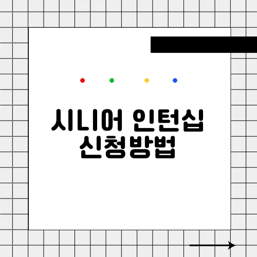 시니어 인턴십 신청방법
