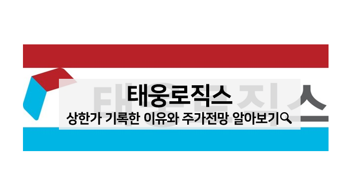  [주식 볼펜c️] 태웅로직스 주가 상한가 기록한 이유, 주가 전망 알아보기