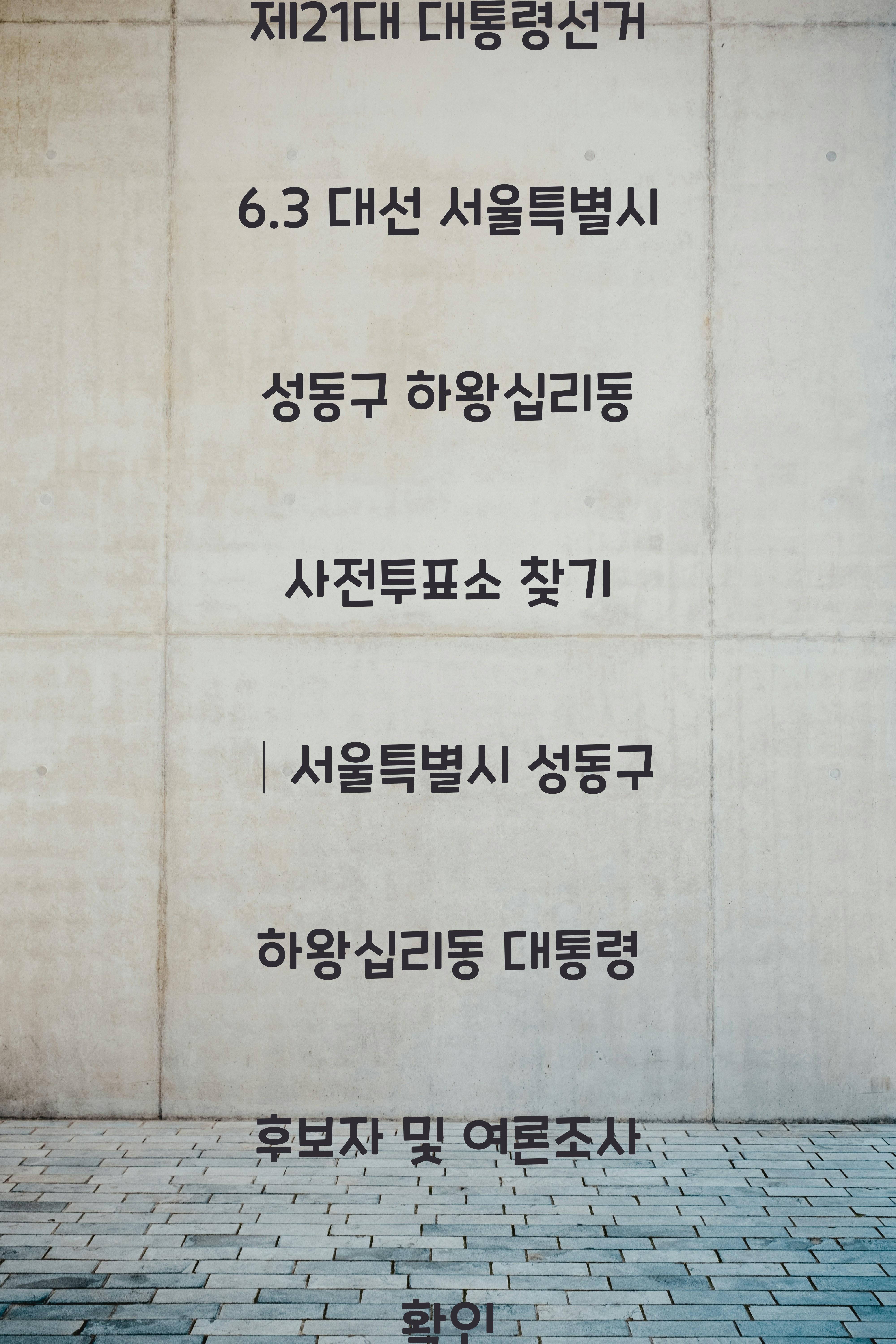 제21대 대통령선거 6.3 대선 서울특별시 성동구 하왕십리동 사전투표소 안내 │서울특별시 성동구 하왕십리동 대통령 후보자 및 여론조사 확인