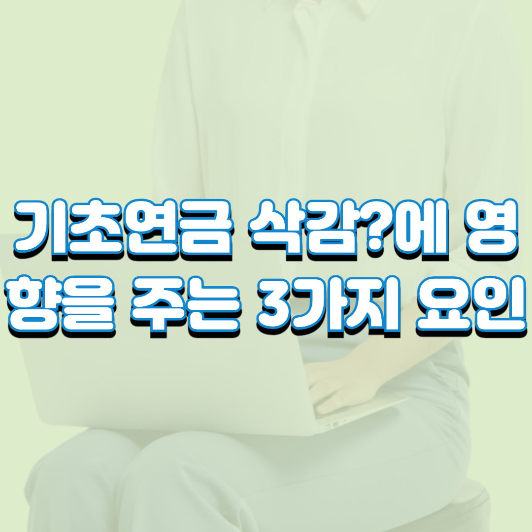  기초연금 삭감?에 영향을 주는 3가지 요인