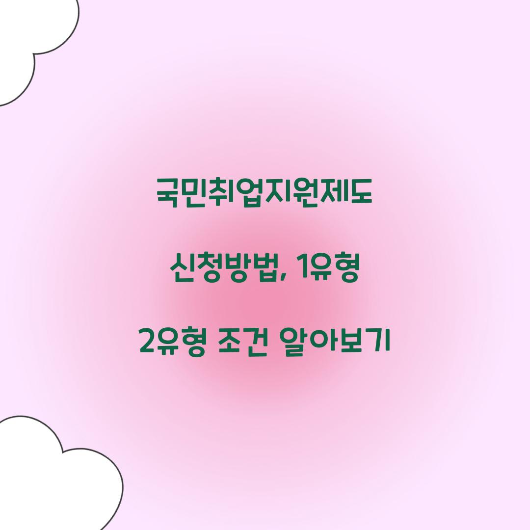 국민취업지원제도 신청방법