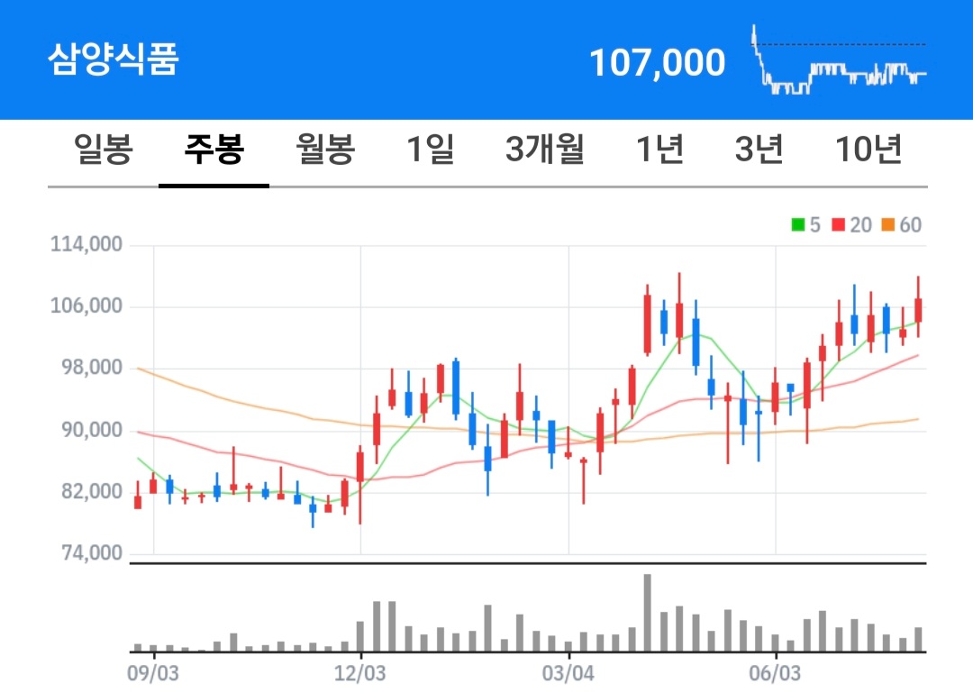 삼양식품 주식 차트