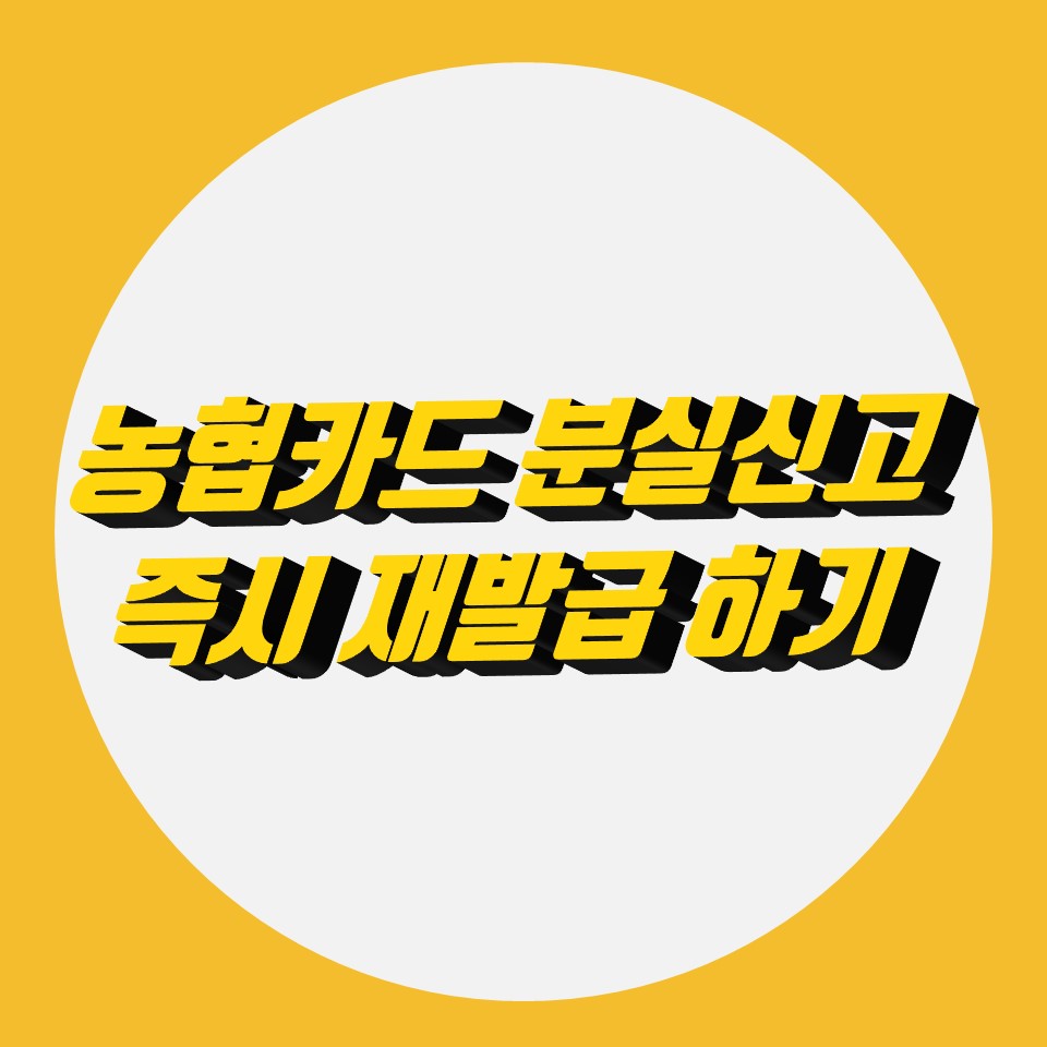  농협카드 분실신고, 농협카드 모바일 재발급 방법