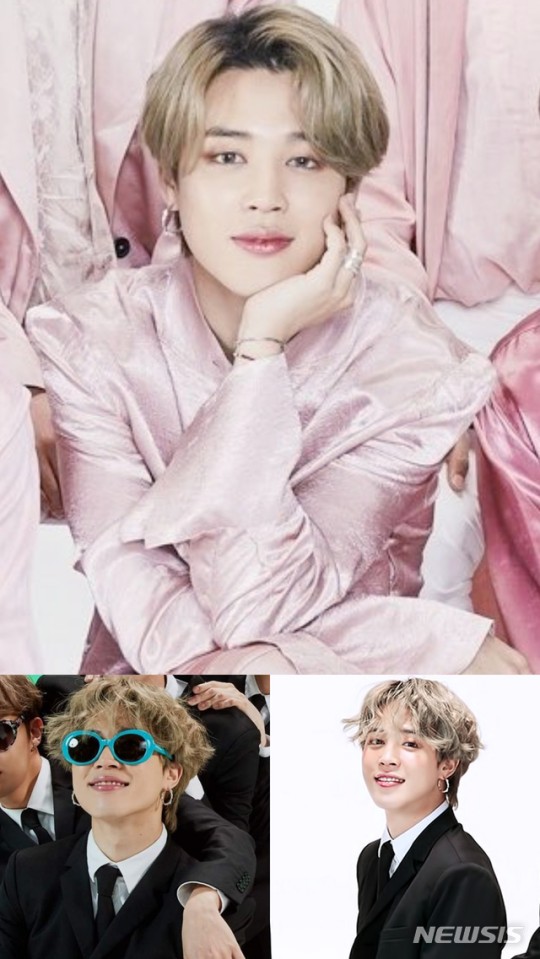  방탄소년단 지민 '금발의 만찢남' 2020 페스타 가족 사진