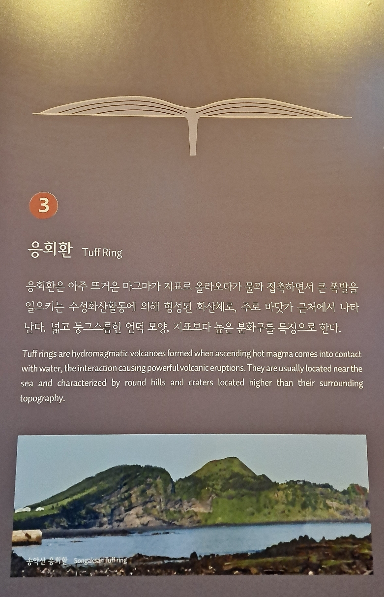 응회환과 응회구 형태 (송악산과 성산일출봉)