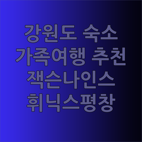 가족여행 추천 강원도 숙소 3곳 잭슨