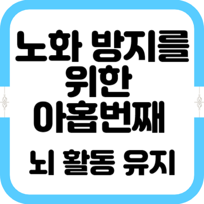 노화 방지를 위한 아홉번째&#44; 뇌 활동 유지