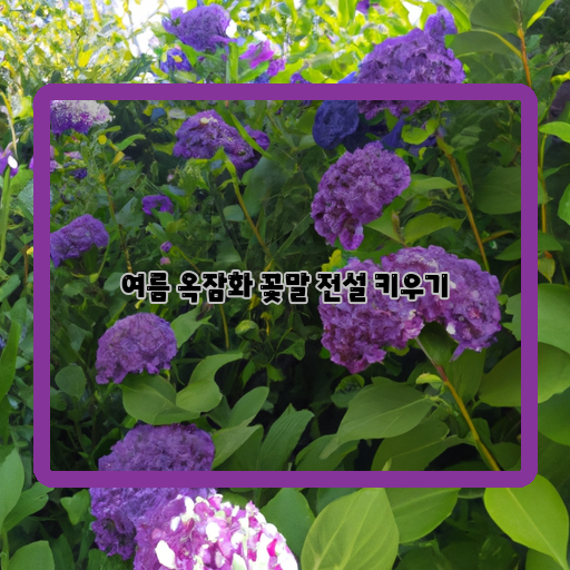  맥문동 꽃말 전설, 여름 키우기의 즐거움