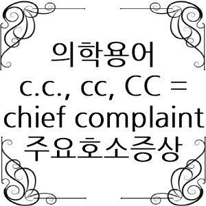 의학용어 c.c., cc, CC 뜻 chief complaint 주요호소증상