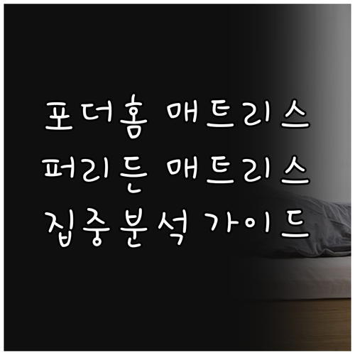 포더홈, 퍼리든 매트리스 집중 분석 