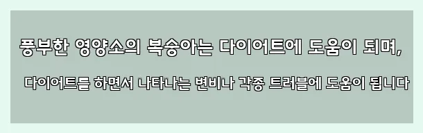  풍부한 영양소의 복숭아는 다이어트에 도움이 되며, 다이어트를 하면서 나타나는 변비나 각종 트러블에 도움이 됩니다