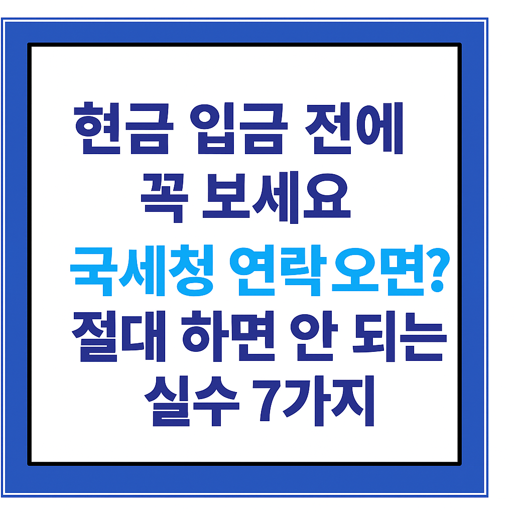 국세청 전화 오면 절대 하지 말아야 할 행동 7가지 썸네일