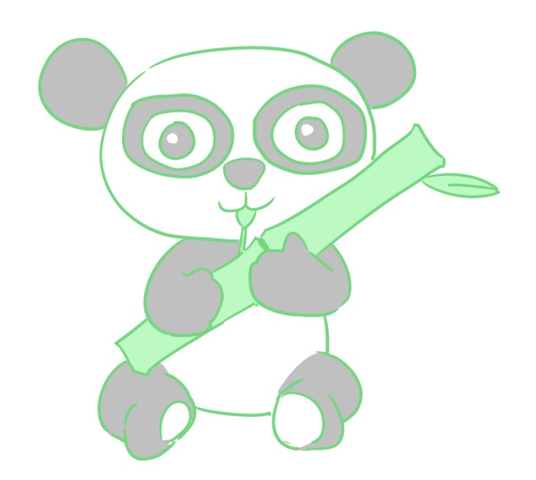 상냥한 그림 그리기 팬더 귀여운 동물 캐릭터 13