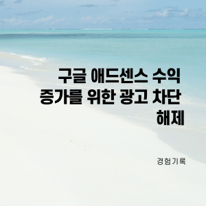  구글 애드센스 수익 증대를 위한 광고 차단 해제