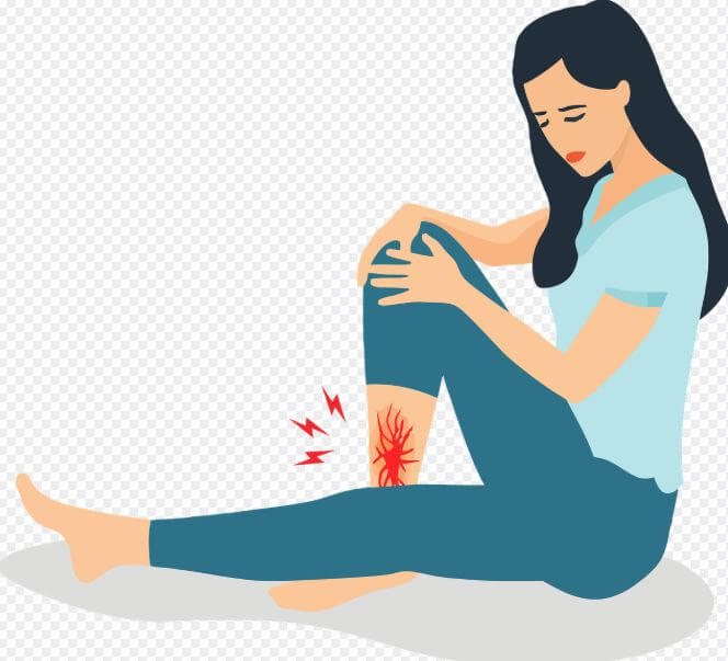 다리에 상처가 난 여성