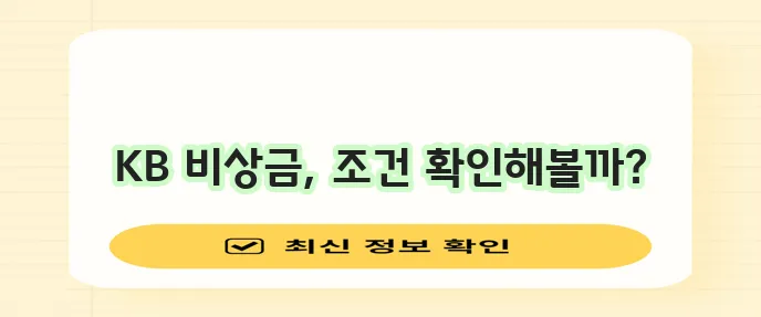 비대면으로 신청 가능한 KB국민은행 비상금대출 조건