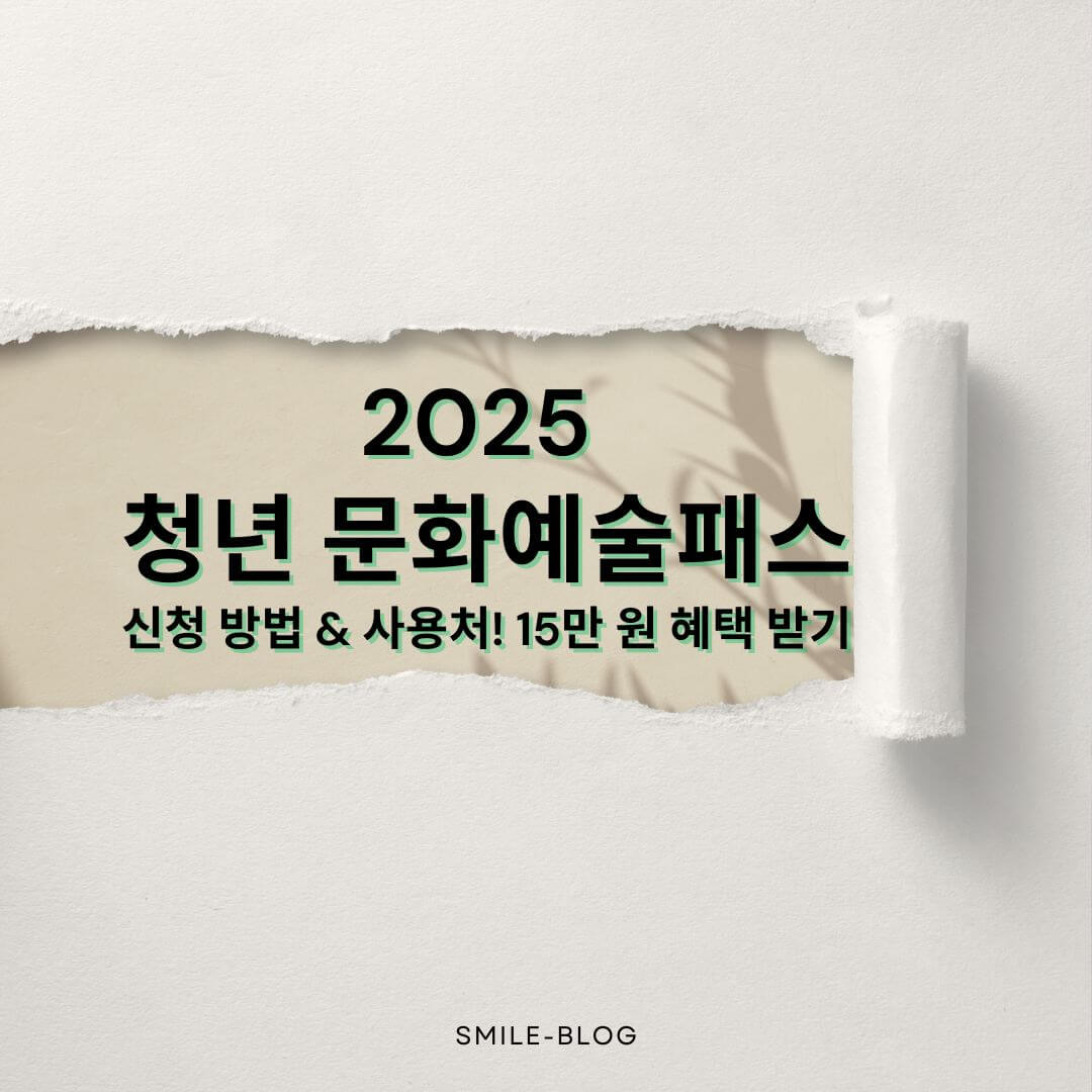 2025 청년 문화예술패스 신청 방법 &amp; 사용처!