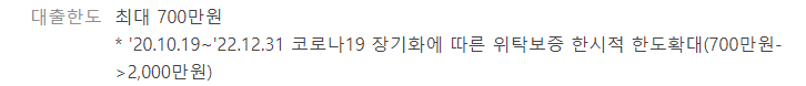 햇살론 15(특례보증) 한도