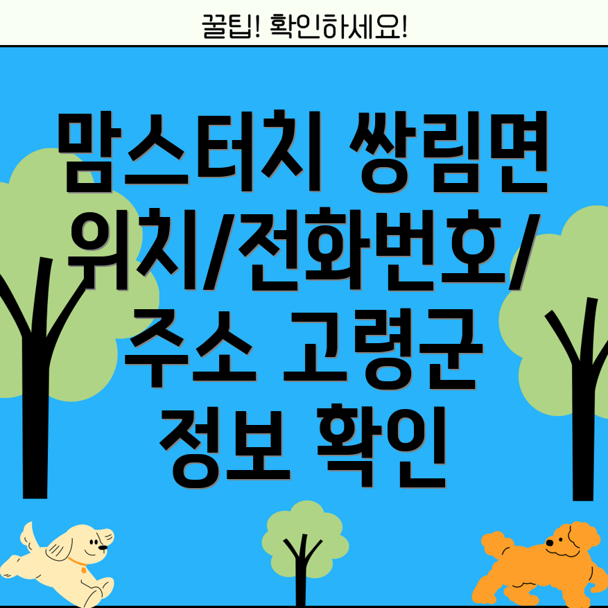 고령군 쌍림면 맘스터치 위치, 전화번호, 주소 정보