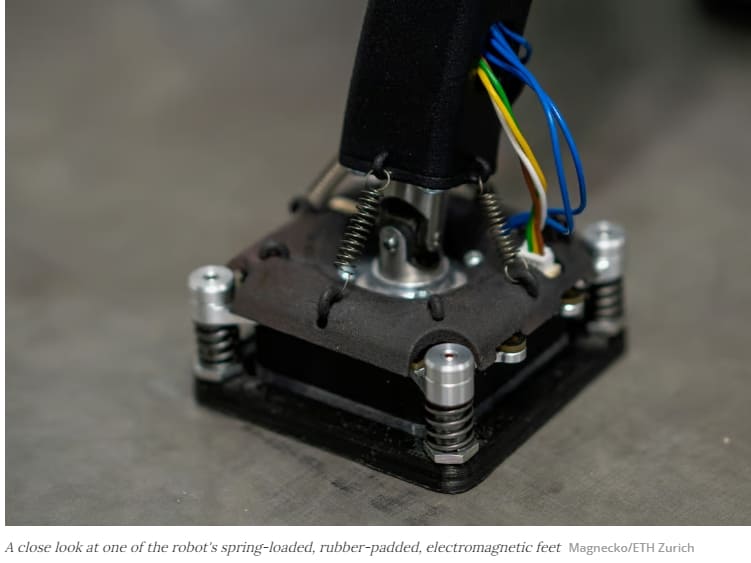 네 발 달린 벽 오르는 &#39;마그네코 로봇&#39; VIDEO: Wall-climbing Magnecko robot is like a cross between a gecko and a spider