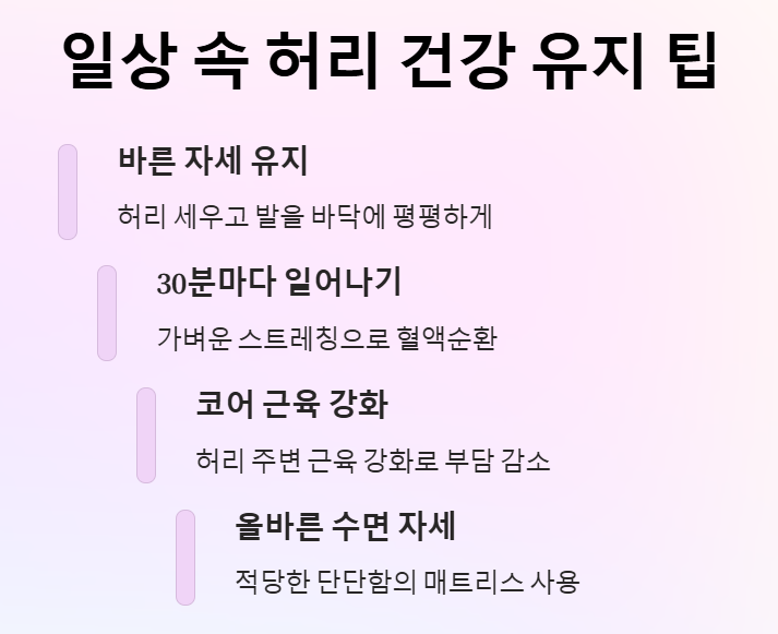 허리 건강 유지 팁