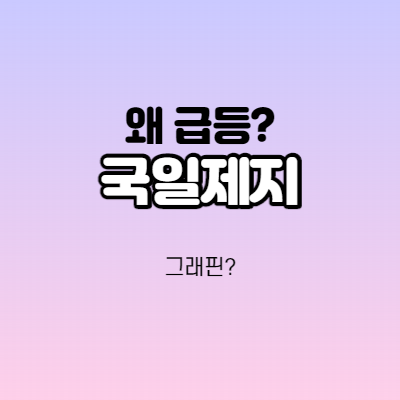  국일제지 - 어떤 기업인가요? 그래핀관련주/기업분석