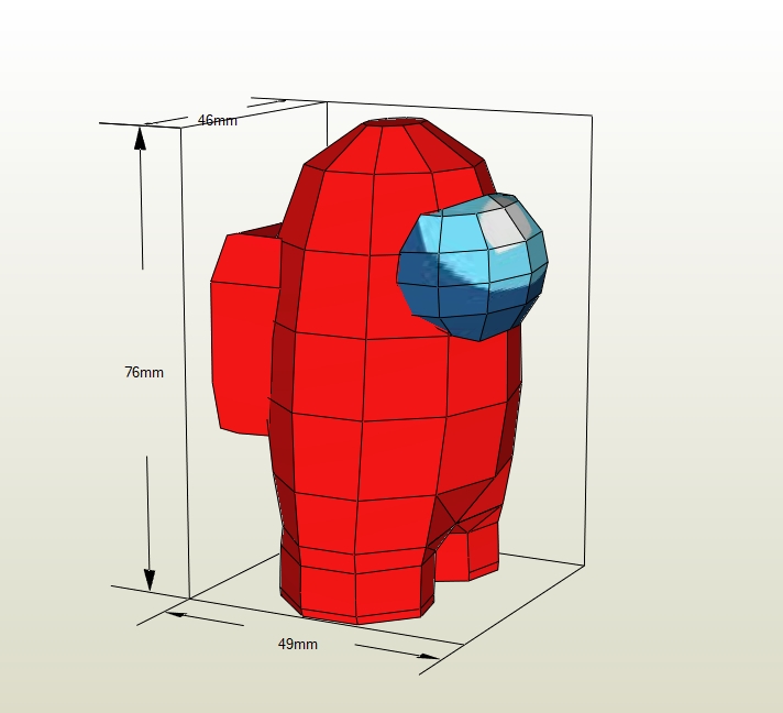  어몽어스 캐릭터 종이모형용 3D 모델링