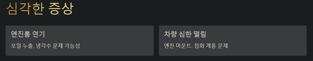 심각한 증상 예시