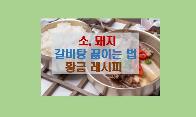 한우 소 돼지 갈비탕 끓이는법