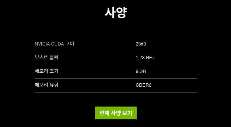 지포스 RTX 3050 사양