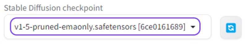 stable diffusion checkpoint 선택 메뉴