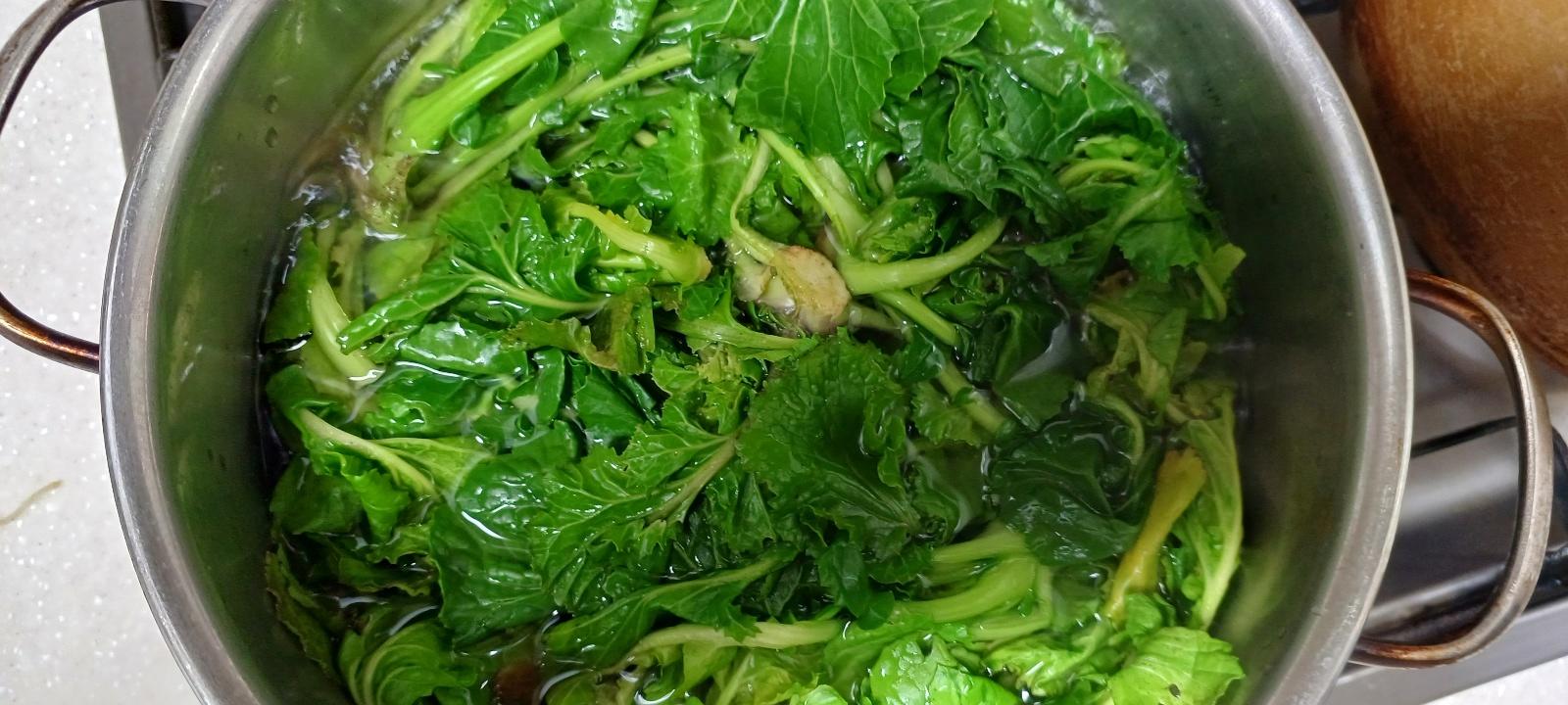 겨울초 데치기