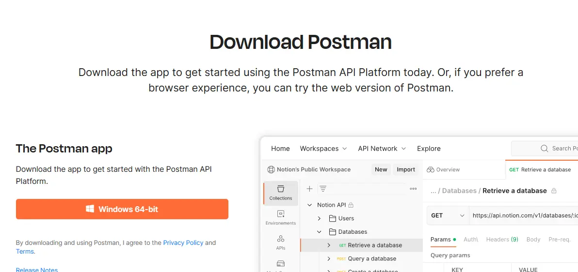 포스트맨(Postman) Windows Platform Download