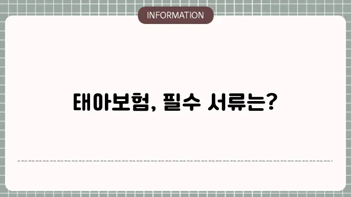 태아보험 가입서류 - 준비해야 할 서류 및 절차