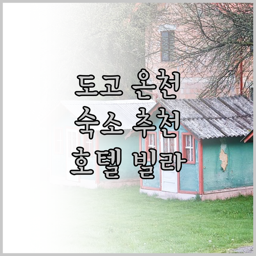 도고 온천 근처 숙소 추천! 호텔 빌