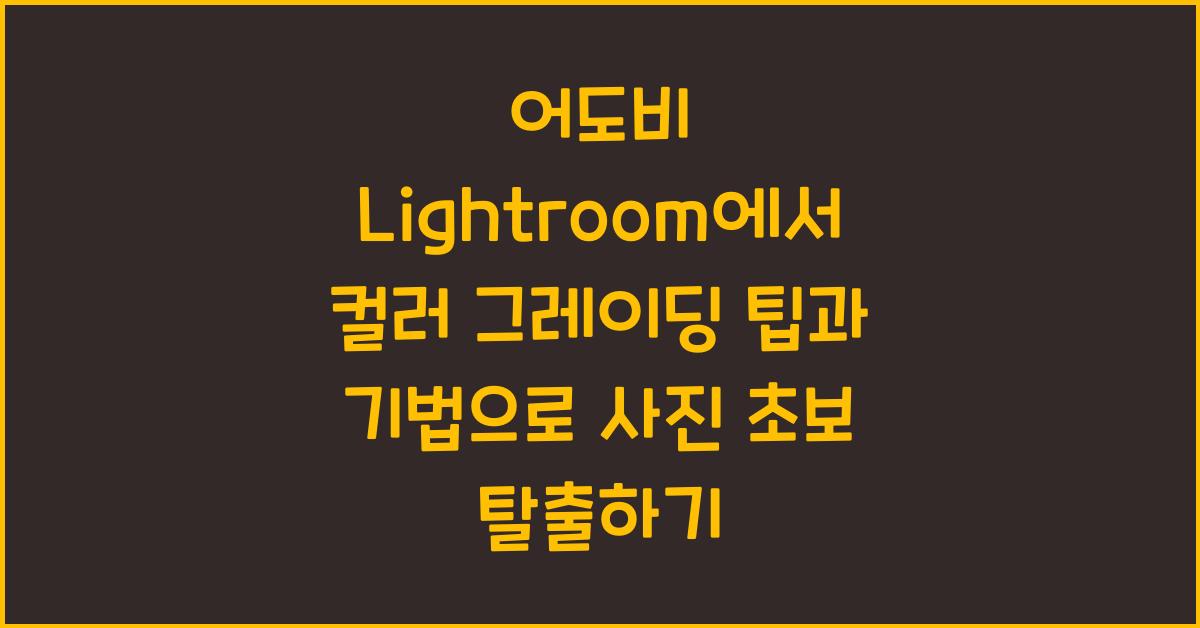 어도비 Lightroom에서 컬러 그레이딩 팁과 기법