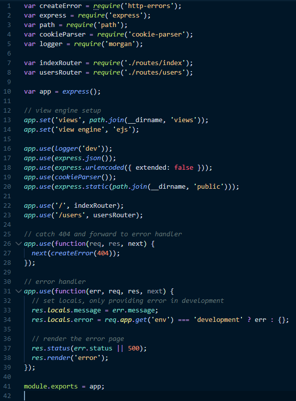 [Node.JS] Application (app.js & package.json)